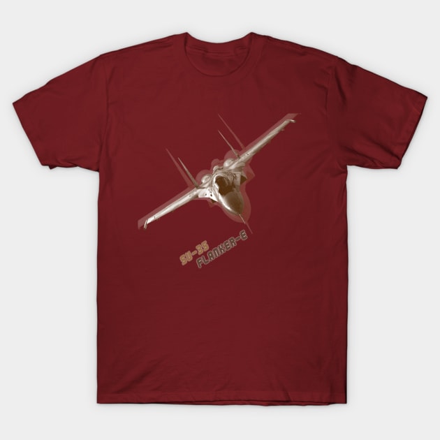 Su-35 Flanker-E T-Shirt by Caravele